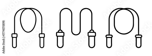 Jump rope exercise equipment for fitness training cardio workout skipping rope vector illustration