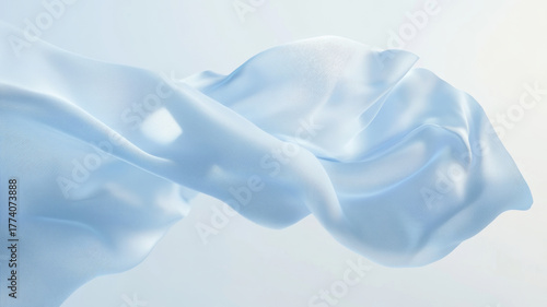 Soft and Flowing Light Blue Fabric with Smooth Texture