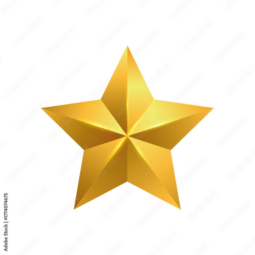Obraz premium 3D Golden Star PNG. Perfect for Luxury Branding, Achievement Awards, Festive Designs or Premium Product Highlights.