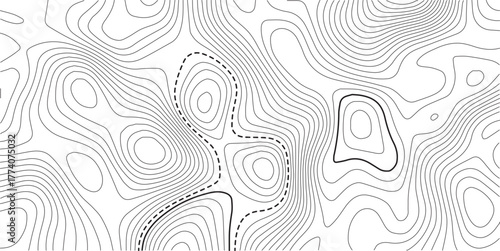 Topographic map background. Geographic line map with elevation assignments.Topographic lines, contour background. topo map texture. Dense lines, Background of the topographic map.