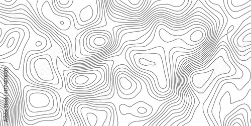 Topographic map background. Geographic line map with elevation assignments.Topographic lines, contour background. topo map texture. Dense lines, Background of the topographic map.