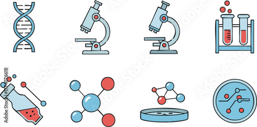 Science DNA laboratory research vector illustration