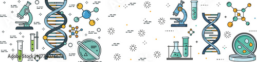 Science DNA laboratory research vector illustration