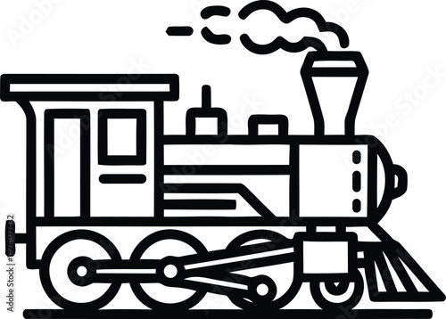 Vintage steam train vector icon for transportation railway design concept