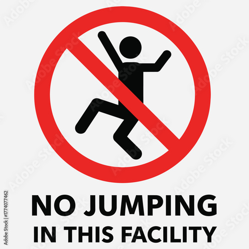 Warning Sign Indicating That Jumping is Prohibited in this Area