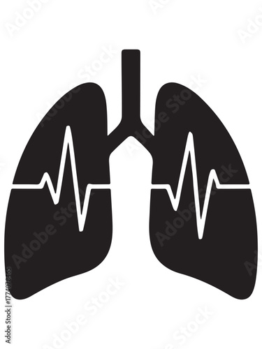 Lungs heartbeat rhythm medical health sign icon