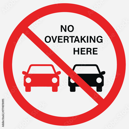 No Overtaking Zone A Clear Sign Indicating No Passing Allowed on the Road for Safety
