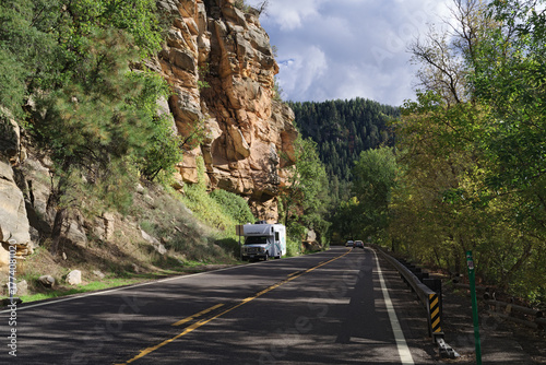 Scenic road trip: US Route 89A through Oak Creek Canyon toward Sedona. Coconino County, Arizona. October 12, 2025.