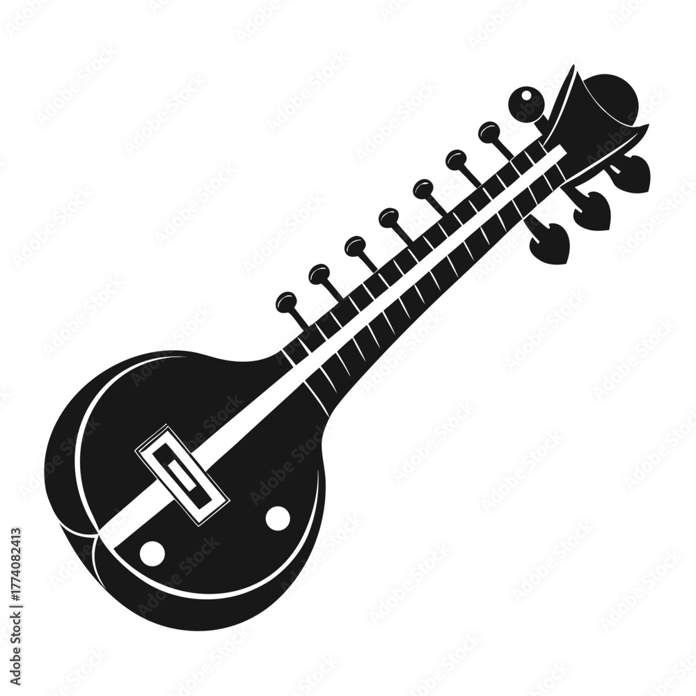 Fototapeta premium Sitar Vector Illustration