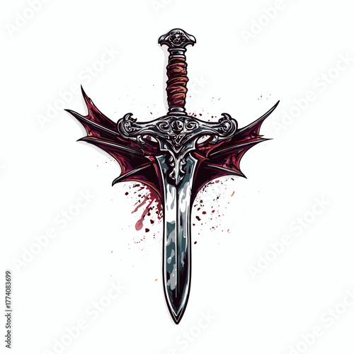 Fantasy Vampire Knife Vector Clipart, Icon Game Design