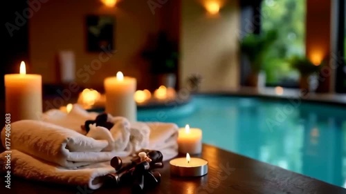 Serene Spa Retreat with Candlelit Ambiance