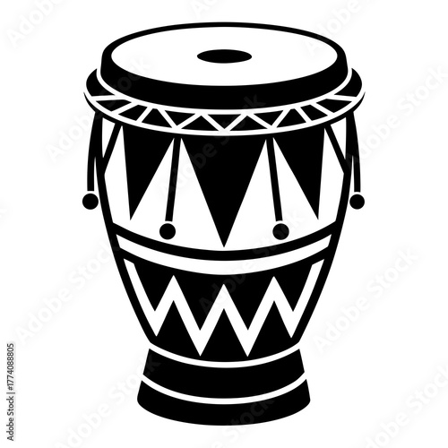 Creative details conga drum Vector Illustration