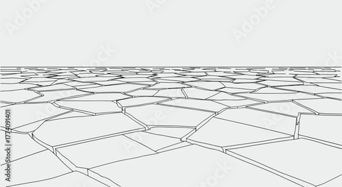 Cracked earth pattern, a stark landscape perfect for backgrounds and textures in website designs or creative projects, with a minimalist aesthetic