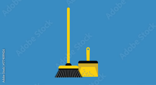 Keep your space clean with this essential broom and dustpan set, a perfect tool for home, office, or commercial cleaning needs