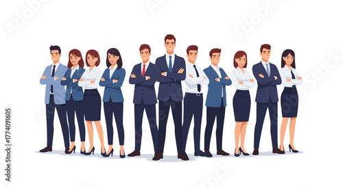 Meet the team a diverse group of professionals standing together ready for success perfect for corporate teamwork and achievement illustrations