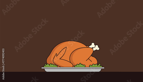 Delicious roasted turkey centerpiece served on a platter with fresh green garnish, perfect for holiday celebrations and feasts