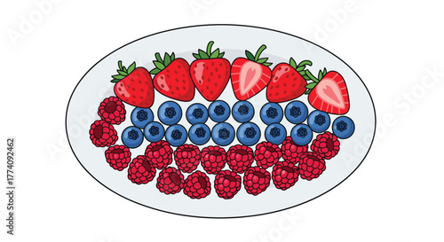 Vibrant fresh berries arranged beautifully on a platter for a healthy breakfast or delightful dessert option