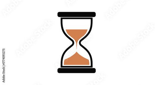 Elegant hourglass symbolizes passing time and precious moments ticking away in a clean, modern design