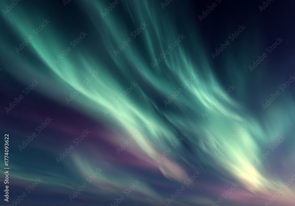 Obraz premium Abstract Aurora Light Wave Background – Colorful Gradient Motion Blur Wallpaper