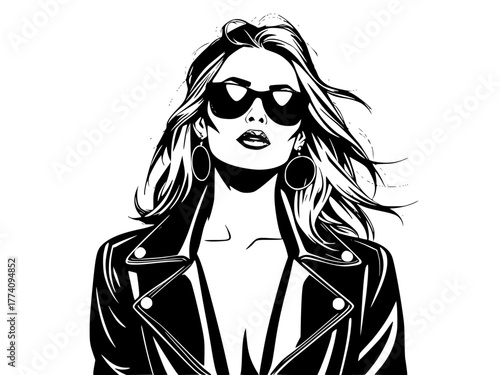 fashion model with long hair