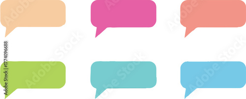 Colorful speech bubbles, communication concept and social media message icons, vector illustration