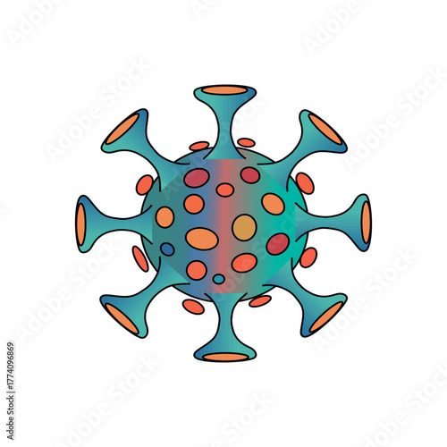 Coronavirus bacteria icon. Medical virus vector. Pandemic contagion symbol. Danger health element.