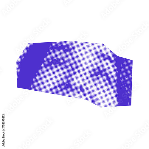 Woman face laugh expression sticker cutout