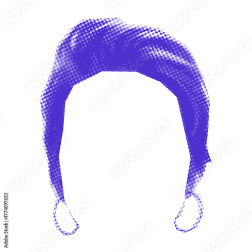 Hair mask wig sticker fun retro