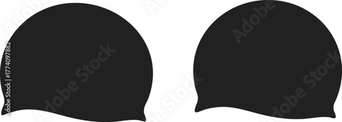 Swimming caps vector illustration with simple black silhouette design for water sports and leisure activities 