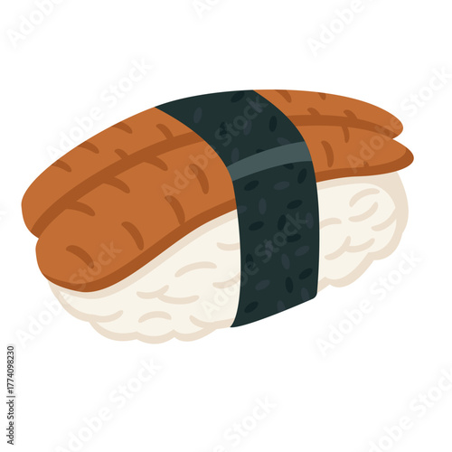 Unagi Sushi Nigir Flat Illustration