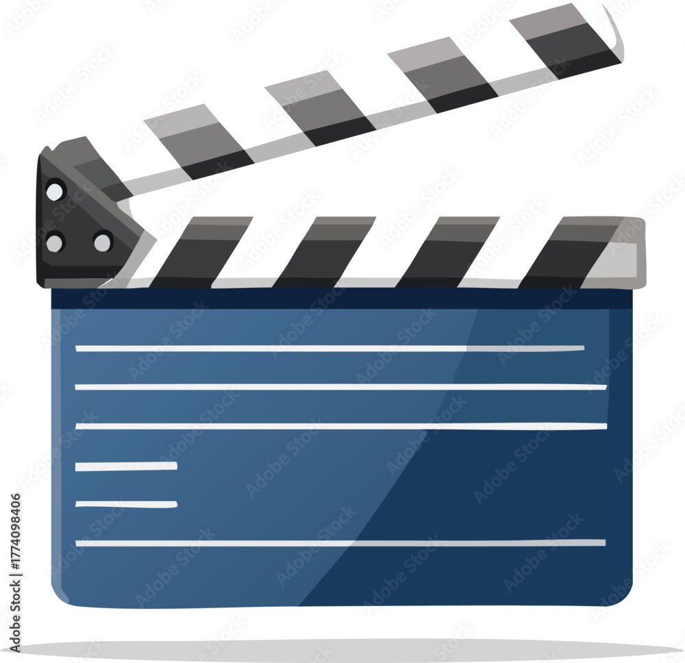 Obraz premium A detailed illustration of a classic film clapperboard, used in movie production.