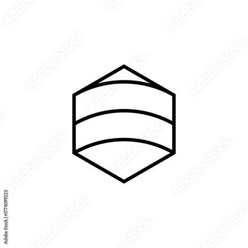 abstact shape outline stroke hexagon concept