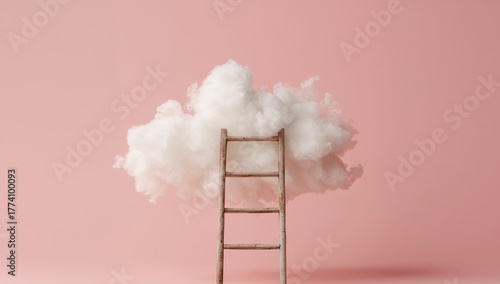 Ascending Dreams. A Study in Texture, Color, and Form on a Pastel Background.