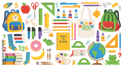 School supplies arrangement