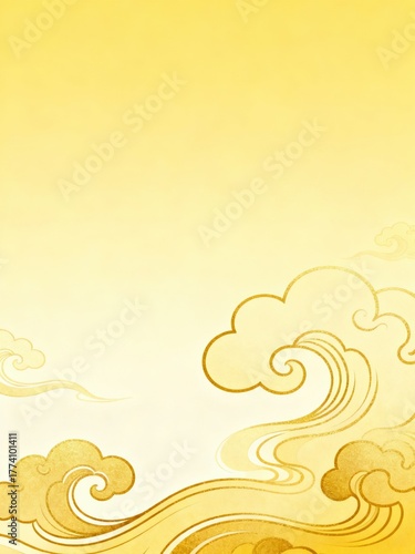 Chinese Art in traditional chinese pattern, Dragon, Phoenix, Cloud, Brushstroke, Vine in Luxurious Aesthetics pattern background