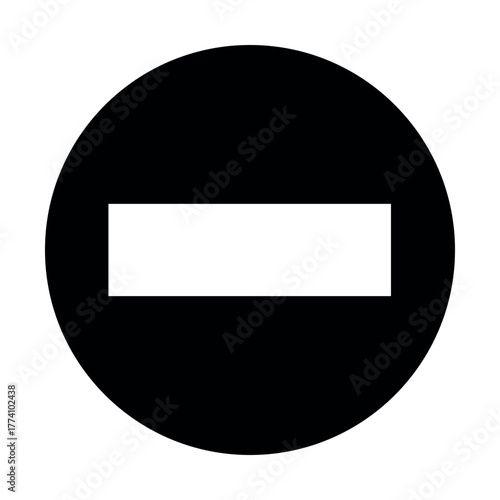 Free Download Black circular no entry icon with white bar for access restriction and safety signage - GFXLoad