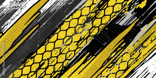 Dynamic racing vector background with bold lightning bolts, grunge splashes, and urban graffiti style, perfect for motorsport, decals, and high-speed designs.
