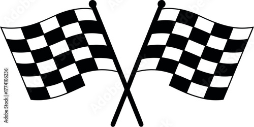 Checkered flags racing finish line race car motorsport victory winning competition