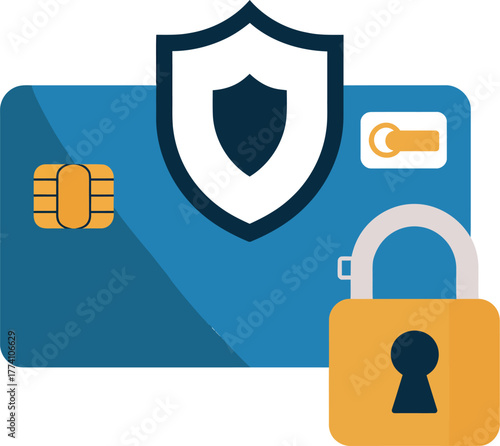 Secure payment credit card protection online banking safety financial security icon