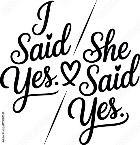 I said yes she said yes engagement announcement wedding planning bridal shower design
