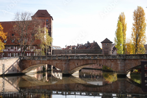 Henkerturm And Wasserturm In Nuremberg, Germany In Autumn. 