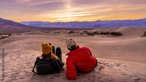 Obraz na płótnie The Sand Dunes of Mesquite Flat in Death Valley National Park