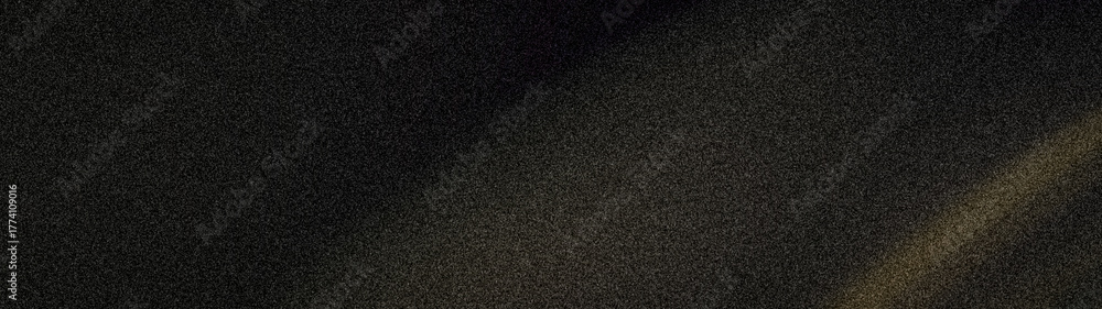 Fototapeta premium Minimalist abstract dark black grainy wide background with a subtle muted gold glow Essential 4K texture for dark mode UI and design overlay