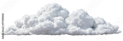 A fluffy, white cloud formation floating against a clear blue sky, symbolizing tranquility and nature's beauty, ideal for backgrounds in environmental themes or relaxation concepts