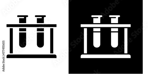 Test Tubes  Icon Set White Style Collection