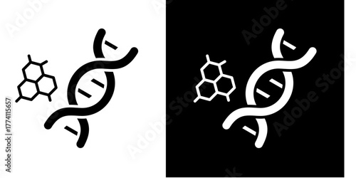 Dna Helix  Icon Set White Style Collection