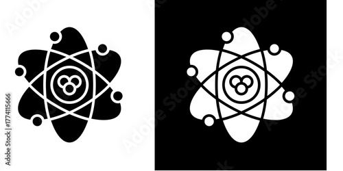 Atomic Structure  Icon Set White Style Collection