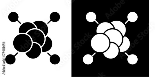 Molecule Model  Icon Set White Style Collection