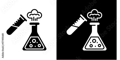 Chemical Reaction  Icon Set White Style Collection