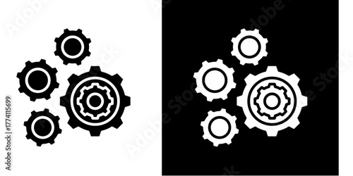 Gears And Cogs  Icon Set White Style Collection